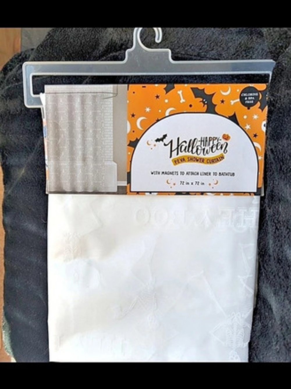 SKL Home Happy Halloween PEVA Shower Curtain & Hook Set
